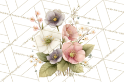 Vintage Spring Florals Clipart, Cottagecore Flower Png Product Image 4
