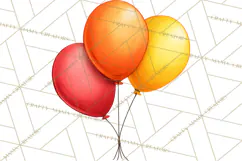 Birthday Balloon Clipart, Balloon Bunch PNG, Party Balloon Product Image 5