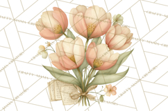 Vintage Spring Florals Clipart, Cottagecore Flower Png Product Image 5