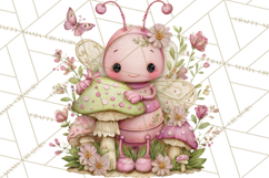Magic Garden Bugs Clipart PNG, Pastel Fairy Garden Png Product Image 4