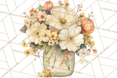 Vintage Spring Florals Clipart, Cottagecore Flower Png Product Image 4