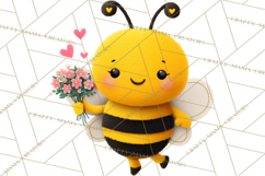 Valentine Ladybug Clipart PNG, Cute Bee Butterfly Beetle Png Product Image 3