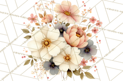 Vintage Spring Florals Clipart, Cottagecore Flower Png Product Image 3