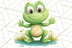 Frog Storybook Clipart, Cute Cartoon Frog Illustrations Png Product Image 3