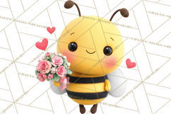 Valentine Ladybug Clipart PNG, Cute Bee Butterfly Beetle Png Product Image 4