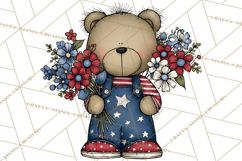 Patriotic Animals Clipart, Whimsical Red White Blue American Product Image 3