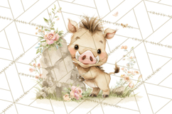 Safari Baby Animals Clipart PNG, Cute Pastel Watercolor Png Product Image 3