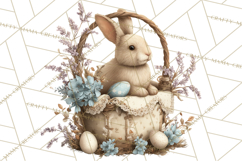 French Vintage Easter Bunny Clipart PNG, Soft Pastel Easter Product Image 3