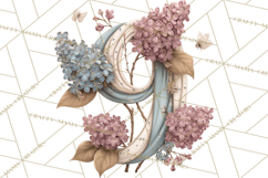 Blooming Letters Clipart, Floral Alphabet Clip Art PNG Product Image 3