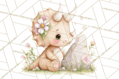 Cute Baby Dinosaurs Clipart PNG, Watercolor Dinosaur Product Image 3
