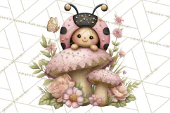 Magic Garden Bugs Clipart PNG, Pastel Fairy Garden Png Product Image 5
