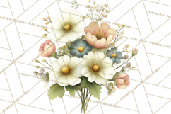 Vintage Spring Florals Clipart, Cottagecore Flower Png Product Image 5