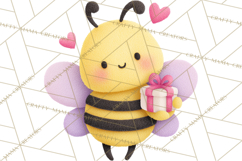 Valentine Ladybug Clipart PNG, Cute Bee Butterfly Beetle Png Product Image 5