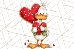 Valentine Goose Clipart PNG, Cute Watercolor Goose World Png Product Image 2
