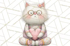 Valentine Cat Clipart PNG, Cute Valentine Cats, Kids Product Image 5