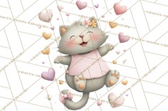 Valentine Cat Clipart PNG, Cute Valentine Cats, Kids Product Image 3