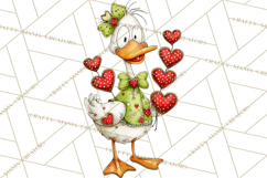 Valentine Goose Clipart PNG, Cute Watercolor Goose World Png Product Image 5