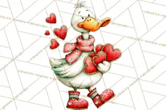 Valentine Goose Clipart PNG, Cute Watercolor Goose World Png Product Image 2
