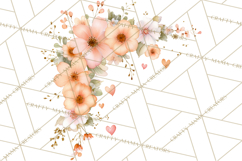 Watercolor Corner &amp; Border Clipart, Floral Frames, Heart Png Product Image 4