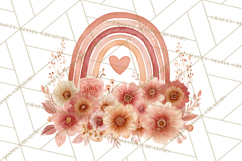 Valentine Boho Rainbow Clipart, Romantic Heart Rainbows PNG Product Image 4