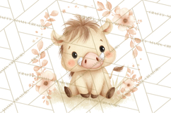 Safari Baby Animals Clipart PNG, Cute Pastel Watercolor Png Product Image 4