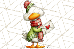 Valentine Goose Clipart PNG, Cute Watercolor Goose World Png Product Image 3
