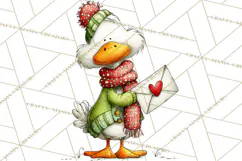Valentine Goose Clipart PNG, Cute Watercolor Goose World Png Product Image 3