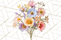 Soft Pastel Spring Floral Clipart, Pink Roses Tulips Png Product Image 3