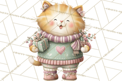 Valentine Cat Clipart PNG, Cute Valentine Cats, Kids Product Image 4