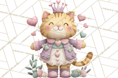 Valentine Cat Clipart PNG, Cute Valentine Cats, Kids Product Image 2