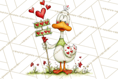 Valentine Goose Clipart PNG, Cute Watercolor Goose World Png Product Image 2
