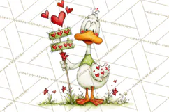 Valentine Goose Clipart PNG, Cute Watercolor Goose World Png Product Image 2