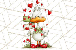 Valentine Goose Clipart PNG, Cute Watercolor Goose World Png Product Image 3