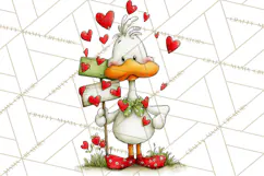 Valentine Goose Clipart PNG, Cute Watercolor Goose World Png Product Image 3