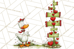 Valentine Goose Clipart PNG, Cute Watercolor Goose World Png Product Image 4