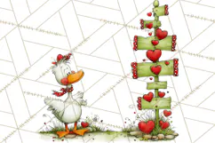 Valentine Goose Clipart PNG, Cute Watercolor Goose World Png Product Image 4