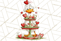 Valentine Goose Clipart PNG, Cute Watercolor Goose World Png Product Image 5