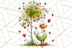 Valentine Goose Clipart PNG, Cute Watercolor Goose World Png Product Image 2