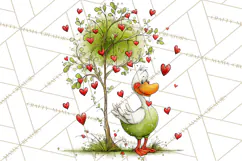 Valentine Goose Clipart PNG, Cute Watercolor Goose World Png Product Image 2