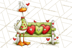 Valentine Goose Clipart PNG, Cute Watercolor Goose World Png Product Image 3