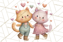 Valentine Cat Clipart PNG, Cute Valentine Cats, Kids Product Image 3