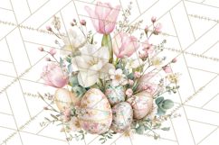 Easter Floral Clipart, Watercolor Spring Flowers Png Product Image 5