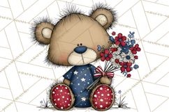 Patriotic Animals Clipart, Whimsical Red White Blue American Product Image 5