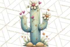Boho Valentine Cactus Clipart PNG, Desert Romance Clip Art Product Image 5