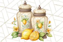 Farmhouse Lemon Kitchen Clipart, Lemon Kitchen Appliances Product Image 5