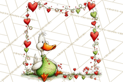 Valentine Goose Clipart PNG, Cute Watercolor Goose World Png Product Image 5