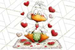 Valentine Goose Clipart PNG, Cute Watercolor Goose World Png Product Image 3