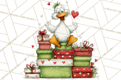 Valentine Goose Clipart PNG, Cute Watercolor Goose World Png Product Image 4