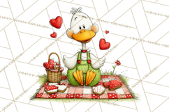 Valentine Goose Clipart PNG, Cute Watercolor Goose World Png Product Image 5