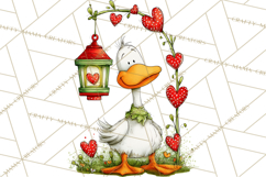 Valentine Goose Clipart PNG, Cute Watercolor Goose World Png Product Image 3